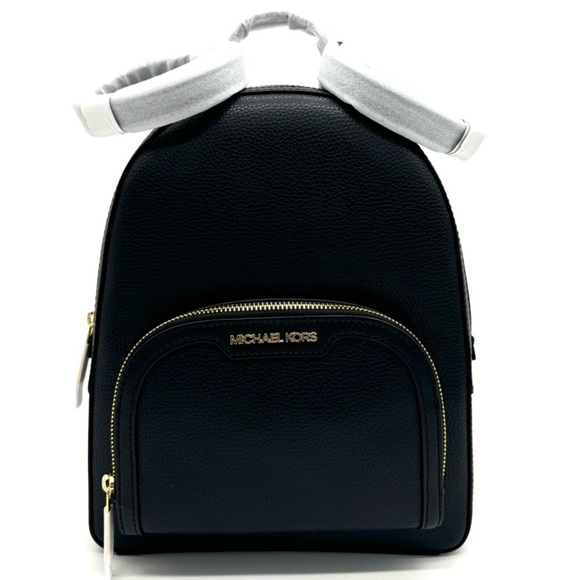 Michael Kors Medium Jaycee Backpack Black/Gold - Picture 2 of 12